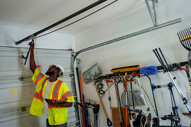 Professional Garage Door Panel Replacement technician working in Hall County County, TX